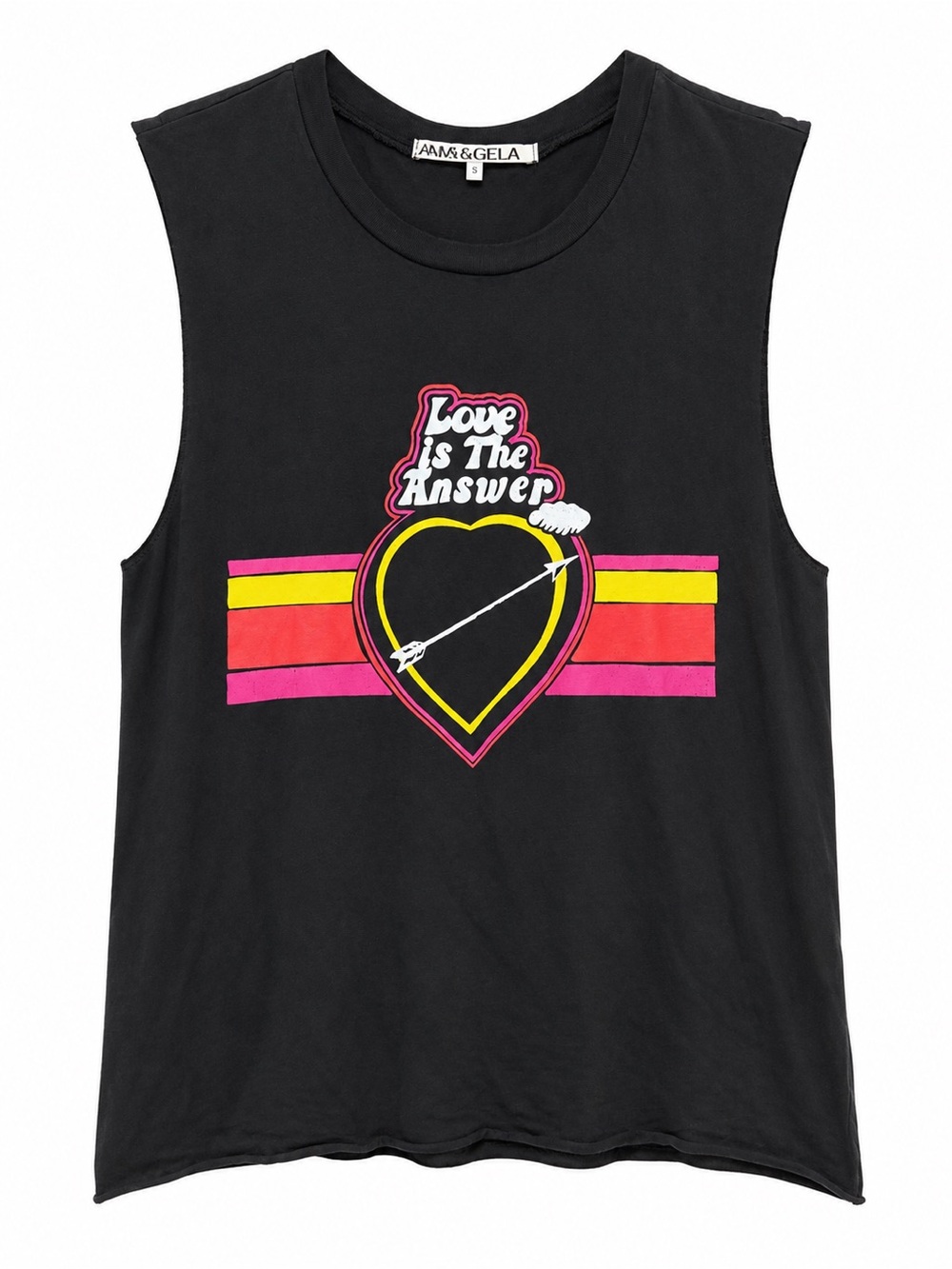 Pam & Gela Live Is The Answer Graphic Muscle Tank Black Size Small